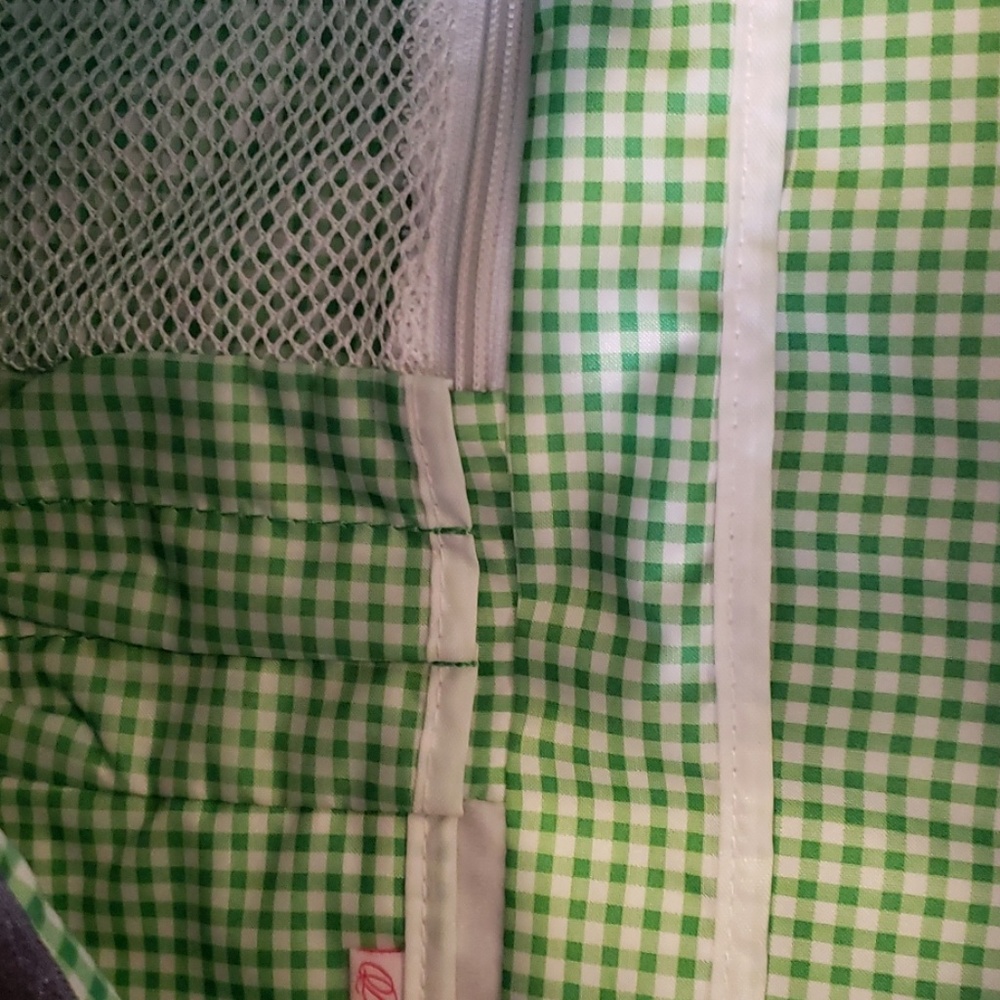Dakine Black Plaid Laptop Messenger Bag With Pink & Green Accents View 3